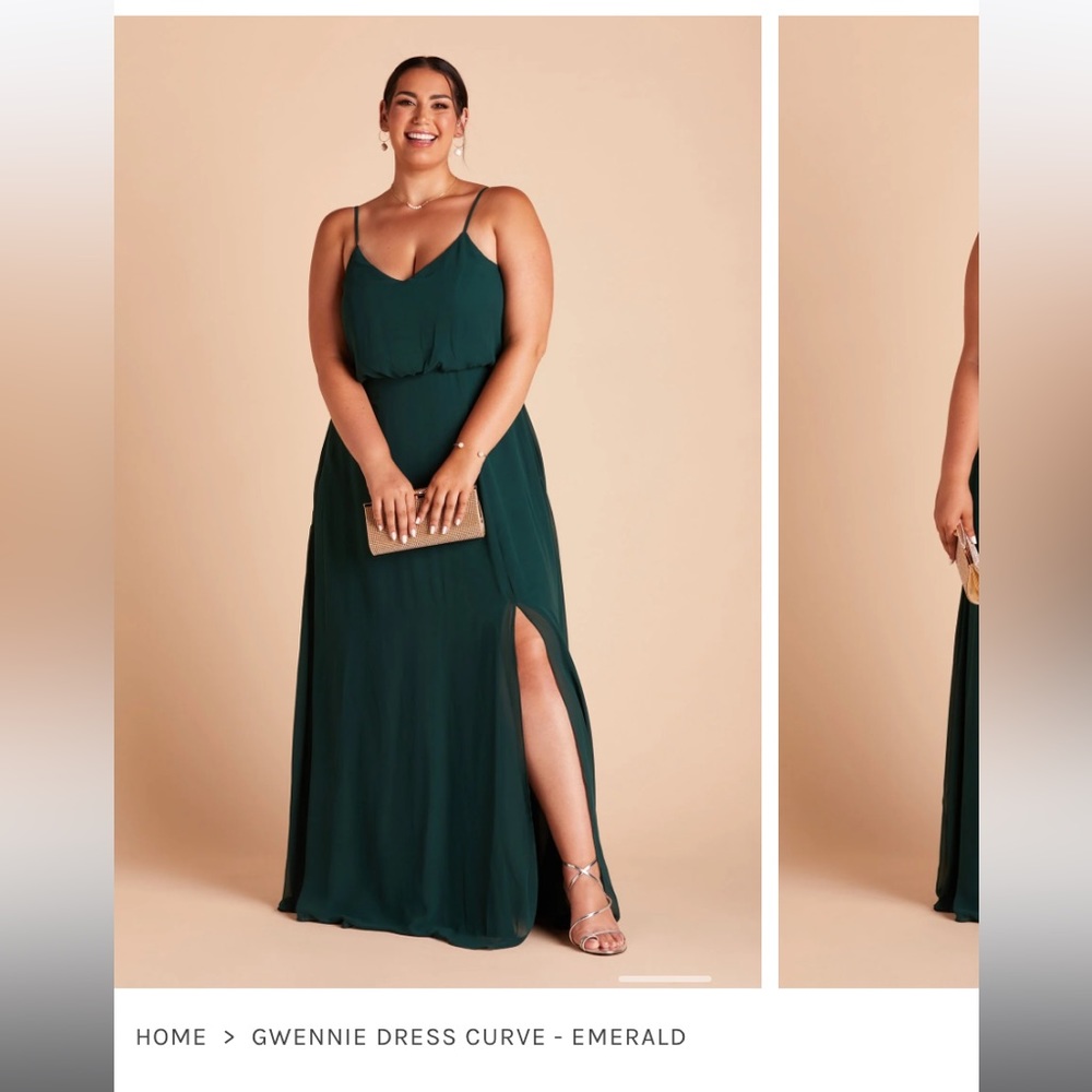 BIRDY GREY: GWENNIE DRESS CURVE
CHIFFON EMERALD WITH SLIT